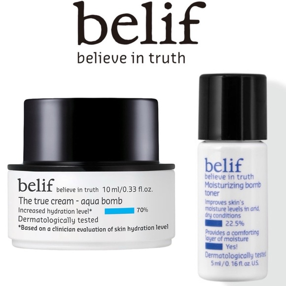 Belif Moisturizing Bomb Toner The True Cream Aqua Bomb Travel Duo Bundle - Picture 1 of 1